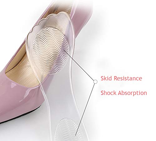 1Pair 3/4 Women Lady Girls' Self Adhesive Silicone Gel Non Slip Comfortable Shoe Insoles High Heel Shoe Cushion Inserts Pads Comfortable Metatarsal Pad For Pain Relieve(Clear) #TOP3