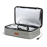 HOTLOGIC Max XP Large Portable Electric Lunch Box Food Heater - Expandable Food Warmer Tote and Heated Lunchbox for Adults Work/Car/Home - Cook, Reheat, and Keep Your Food Warm 120V, Gray