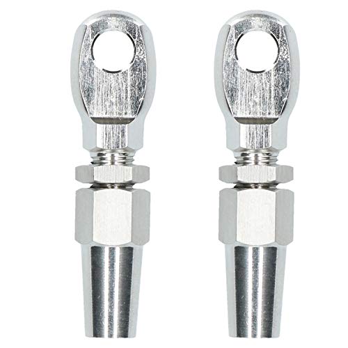 AB Tools 5mm Wire Cable Rope Eye Rigging Terminal Swageless DIY Fitting Stainless 2 PK