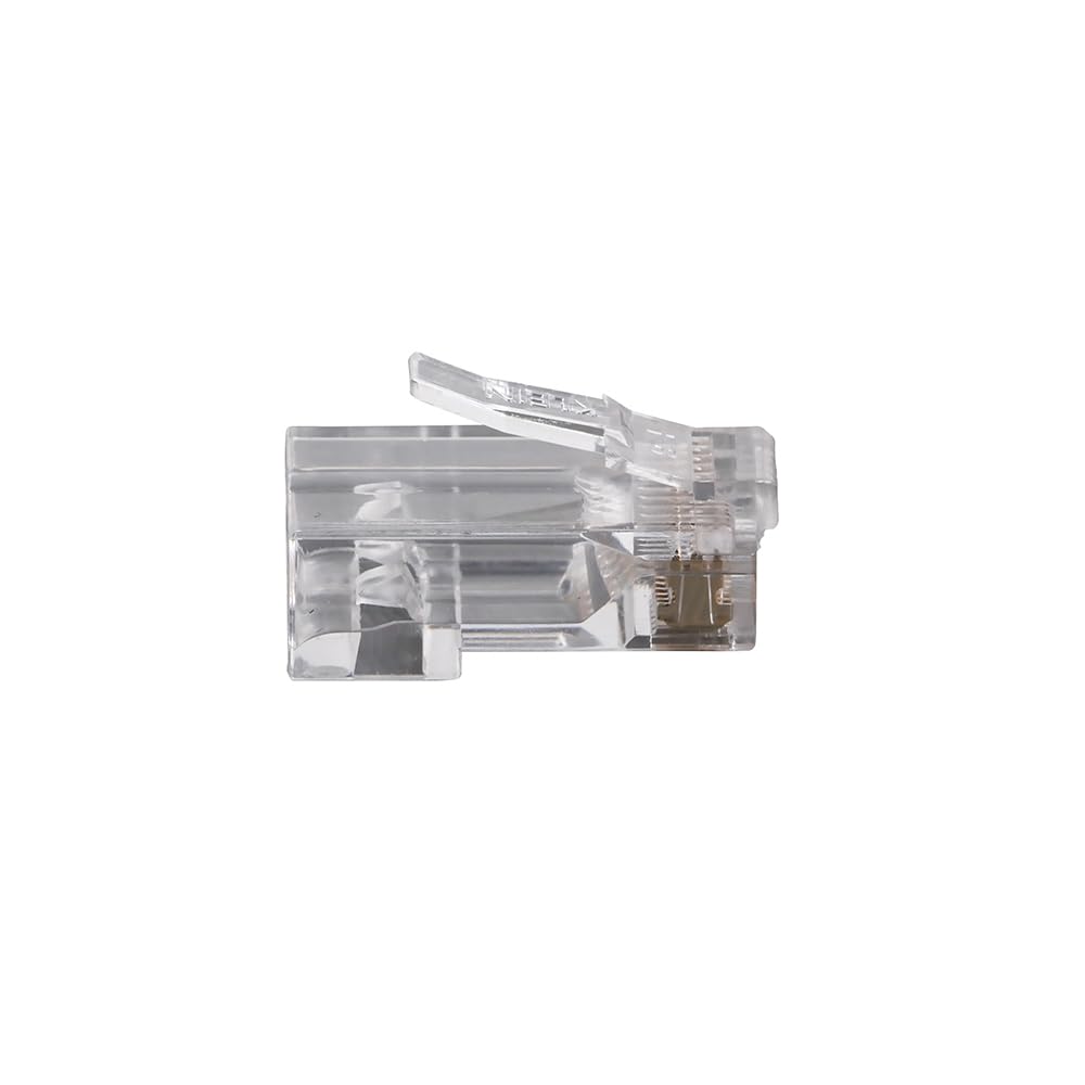 KLEIN TOOLS VDV826-730 | Conectores Modulares Pass Thru Datos RJ45 CAT6 200 Piezas | Instalacion Rapida | Contactos Chapados Oro 50 Micro Pulgadas | Compatible Conductores Solidos Y Trenzados