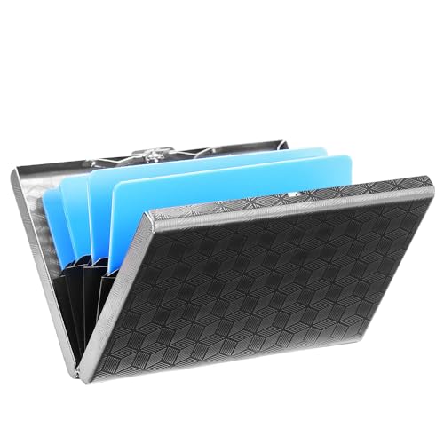 Image of Slim Credit Card Holder RFID Blocking Credit Card Stainless Steel Metal Wallet Business Card Cases with 6 Slots Men for Women