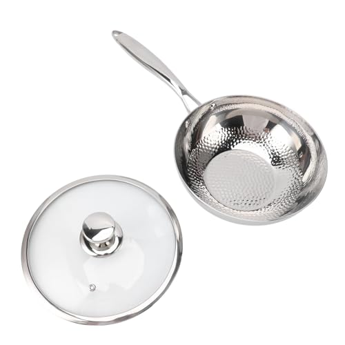 Wok de acero inoxidable Jiawu, capa triple con diseño martillado miniatura 5