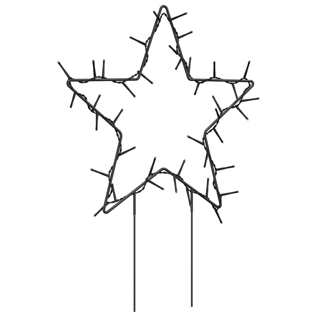 Weihnachtssterne mit Erdspießen, 3 Stück, 50 LEDs, 29 cm, IP44 wasserdicht, Eisen Material, warmweißes Licht, USB betrieben, für Innen und Außen, Weihnachtsbeleuchtung, Lichterkette, Garten