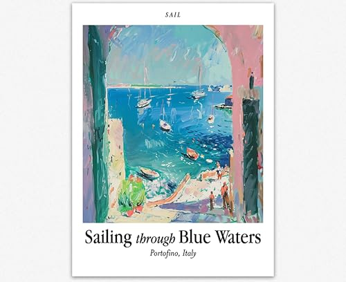 Affiche de Portofino Wallbuddy pour créer un décor nautique côtier et ensoleillé