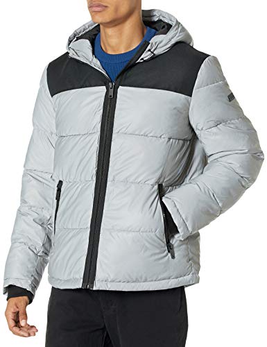 Image of DKNY Men's Mixed Media Quilted Puffer Jacket