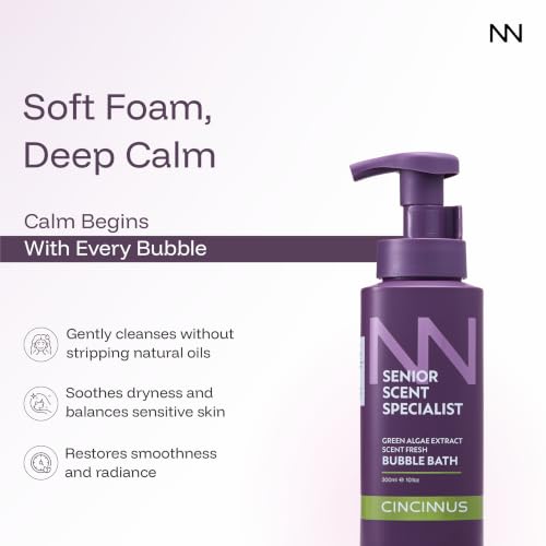 Image of Cincinnus bubble bath | moisturizing bath foam with Green Algae Extract, Glycerin & Lavender, Damascus rose flower Extract | Refreshing | foaming bath soak | 300ml