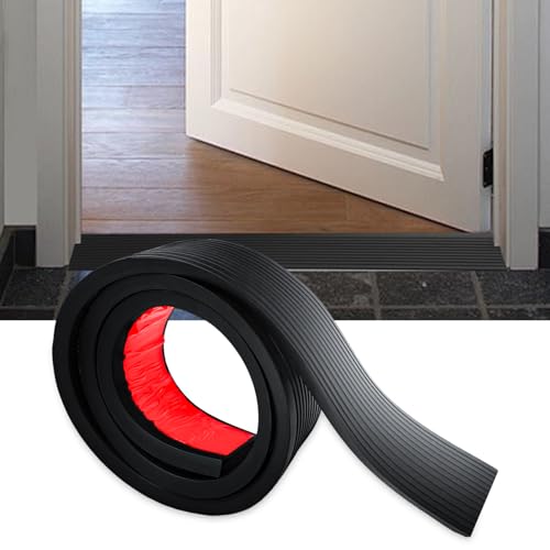 1M*8cm*1.0cm Türschwellenrampe bis 800 kg belastbar Gummirampe Selbstklebende für 1 0cm Höhenunterschied Türschwelle Rollstuhlrampe für Saugroboter Kinderwagen (Schwarz 1.0cm-Anstieg)