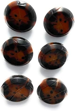 6 Marble Style Brown Buttons Set- 1'' Faux Leather Look Brown Buttons Ideal Leather Replacement Button Set for Your Favorite Harris Tweed, Camel-Hair, Cashmere, & High-End Sport Coats