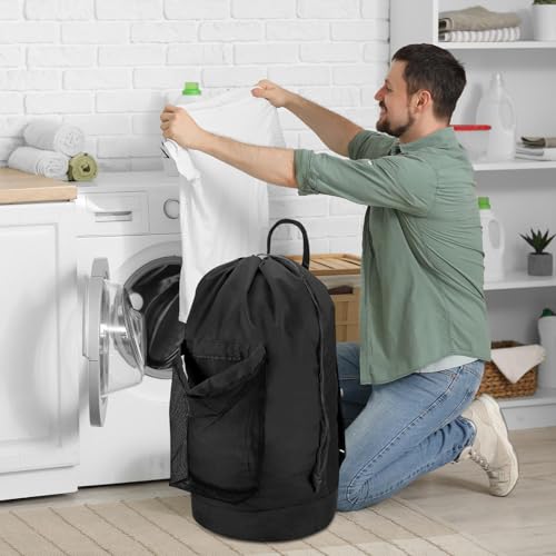 Bolsas de lavandería de malla para camping y apartamento con compartimento para guardar ropa 4