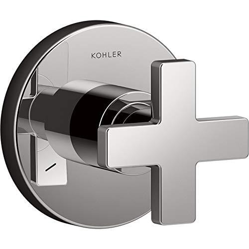 Grifo para ducha eléctrica KOHLER K-T73140-3-TT, trim de válvula de transferencia con mango en cruz, acabado titanio, válvula no incluida miniatura 1