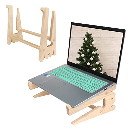 HuaLiSiJi Soporte Portatil Madera Soporte Madera Ordenador Portátil, 15-17.5 Pulgadas Ergonómico, Bien Ventilado, Hermoso, Ahorro de Espacio (Estilo 1 L) Cover