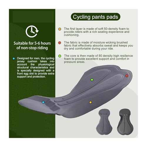 Pantalones cortos ciclismo para hombre negro XXL miniatura 3
