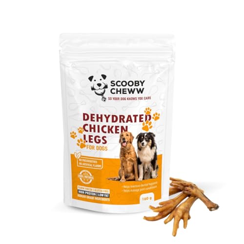 Scooby Cheww Dehydrated Chicken Legs for Dogs 160 GM | No Preservatives, No Artificial Colors | All Breed Sizes Dog Treats