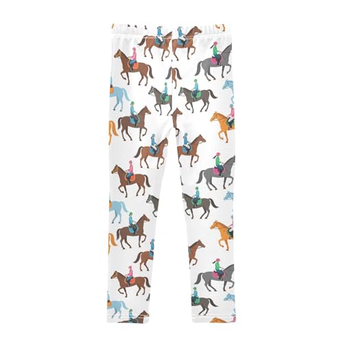 Girls Leggings Size 4T Horse White Soft Stretchy Yoga Pants Tights Girl Clothes for School Dance2