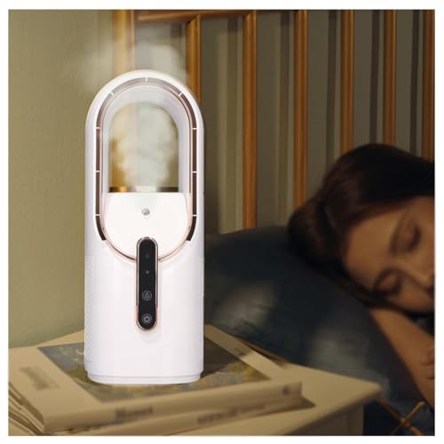 Wizvox Ventilatore A Colonna Aria Fredda, USB Ricaricabile, con Umidificatore AIRE Acondicionado Portatile Spruzzo, Raffreddamento Ventilatore Rinfrescante, per Ufficio E Camera da Letto