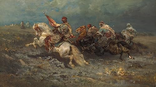 Tableau le Stampede d'Adolf Schreyer affiche art 60x90cm