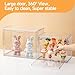 Acrylic Display Cases for Collectibles, 3 Tier Clear Shelf Boxes for Figures, Miniature Dustproof and Stackable Action Figure Display Case (1, Large)