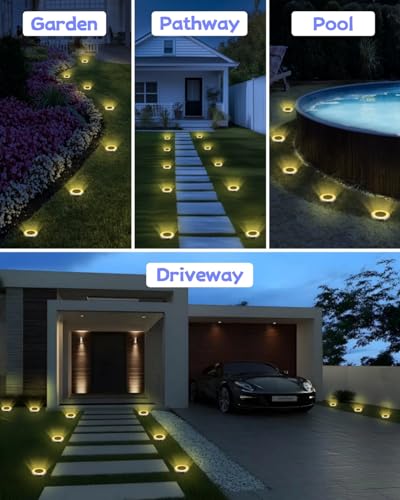 SenLuKit 24 Pack 2.1 inch Mini Solar Ground Lights Outdoor（Warm White）