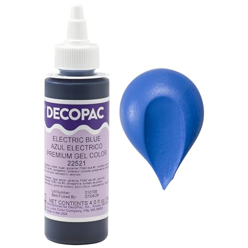 DecoPac Electric Blue Trend Premium Gel Color Cake Decorations, Blue Food Coloring - Blue Gel Color - 4 Fl Oz