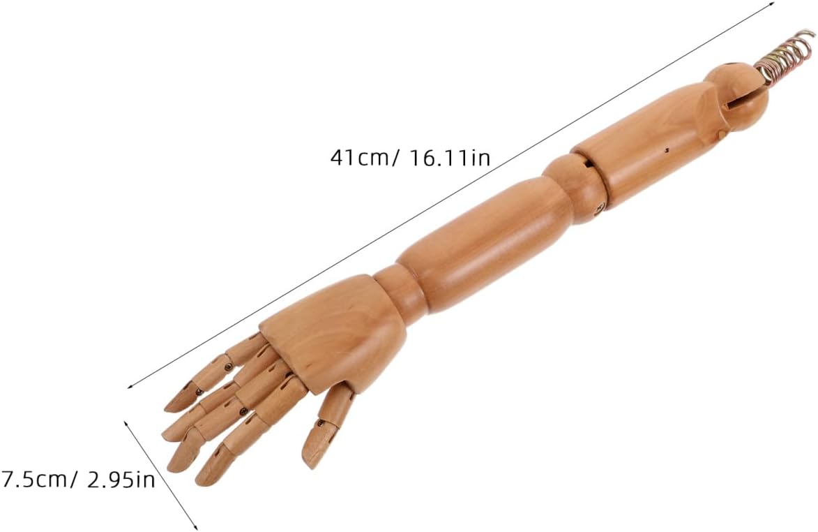 Mannequin Arm with Flexible Joints 16.14" | Child Model Replacement for Photography | Bionic Solid Wood Articulated Posable Arms for Clothing Display