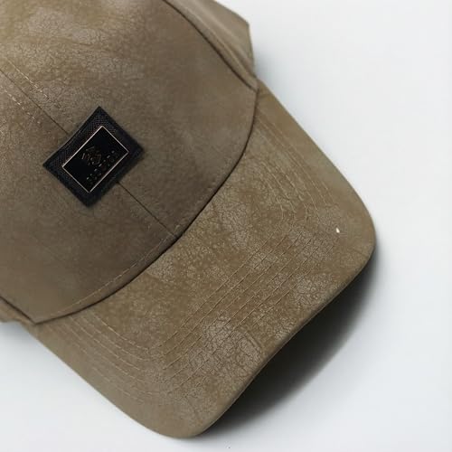 Image of kill off Premium Men's Leather Baseball Cap with Embroidered Patch, Adjustable Fit, Lightweight Comfortable Casual Wear Hat