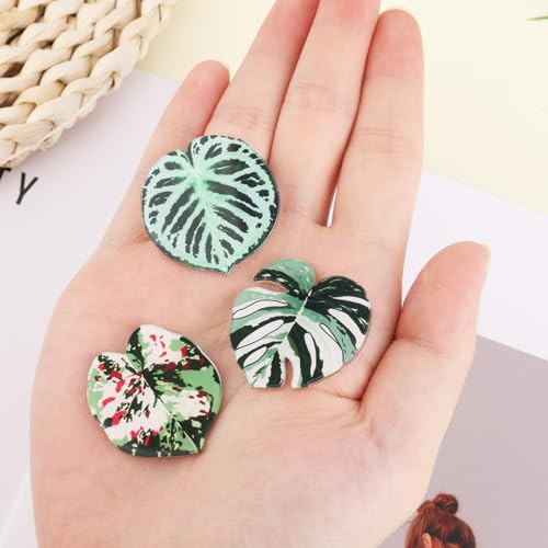 12 imanes decorativos con forma de hoja para refrigerador miniatura 4