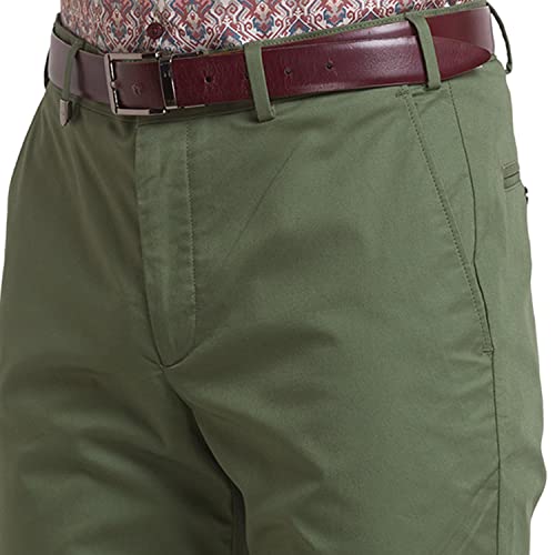 Image of Park Avenue Men Super Slim Fit Solid Pattern Cotton Spandex Blend Flat Front Formal Chinos