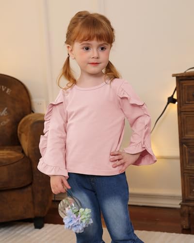Image of Little Girls Clothes Kids Fall Winter Outfits Pant Set for Girl Age 4-8 | Girls Fall Winter Clothes, 2 Peices, Long Sleeve Shirt, Cute Clothing, Gifts, Family Photos, School, Christmas, Cotton Blend