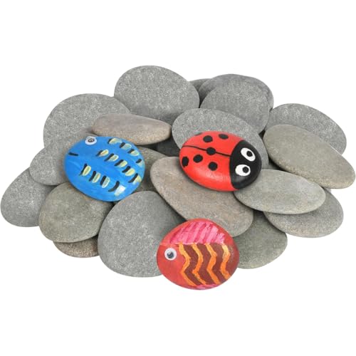 Flache Steine zum Bemalen Set, 3–5cm Glatte Kieselsteine zum Bemalen...