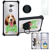 Aroepurt Hülle Für Vodafone Smart N8 hülle Kompatibel mit Vodafone Smart N8 Hülle Hülle Handyhülle Schutzhülle Cover [Mit 9H Festigkeit HD Schutzfolie] PC + Silikon Ständer DYH-SSG