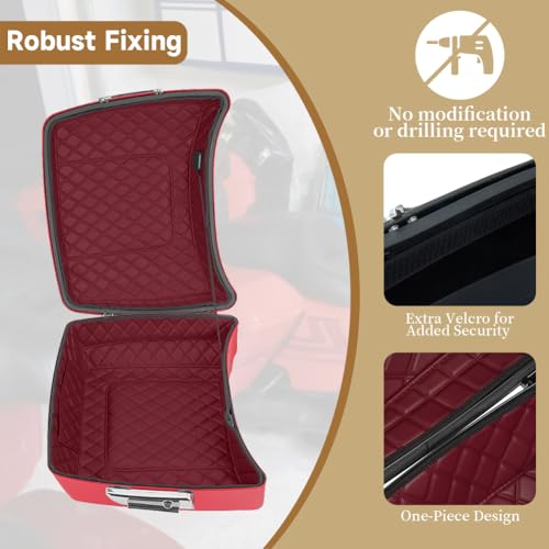 Tour Pack Liners para Harley Razor Tour Pack 2014-2025 con Bolsillos, Costuras en Hilo Rojo miniatura 3