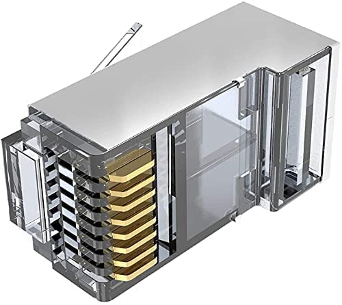 SETH ENTERPRISES Shielded RJ45 Cat6 Connectors - Pass Through Gold Plated, 3 Prong Modular Plugs for FTP/STP Cables, 23AWG Stranded/Solid, Ideal for Home & Pro Use (100 Pcs) (B0CQWBC329) Amazon Price History, Amazon Price Tracker