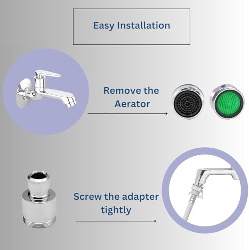 Image of Stainless Steel Tap Nozzle Connector, Hose Barb Adapter, Faucet Fitting for Kitchen, Bathroom,Garden||Leakproof|| (Washing Machine Pipe Connector)