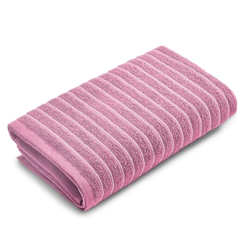 Image of Welspun 2-in-1 Towels for Bath Large Size | 100% Cotton Bath Towel | 250 GSM | High Absorbency & Quick Dry | Soft Feel | Bath Towel for Men & Women | 70 x 150 cm | Parfait Pink