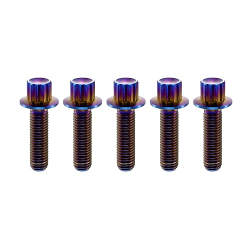 Image of Rison Titanium M7 Titanium Split Rim Bolts for 3pc /2pc Wheels (M7x24mm, Burnt Blue)