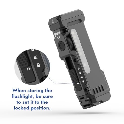 Image of WUBEN X4 EDC Flashlight Rechargeable with RGB Light & Tail Switch | 1500 Lumens Mini Tactical Flashlight with Clip, Small Handheld Flashlight for Camping,Emergency,Night Reading&Night Walks Ecl