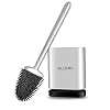Sellemer Toilet Brush and Holder Set for Bathroom, Flexible Toilet Bowl Brush Head with Silicone Bristles, Compact Size…
