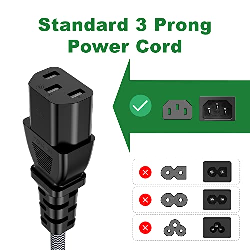 Discover the Secret with 15FT Computer Power Cord (1 Pack), 3 Prong Nylon Braided Replacement Power Cable, NEMA 5-15P to IEC13, 18AWG, 10A 110V-300V(MAX), AC Power Cord for TV, Monitor, Appliance,... - Image 4