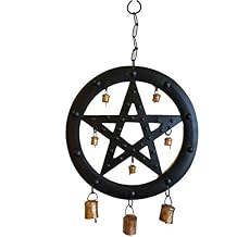 Black Pentagram Wind Chime - 9 1/2"