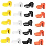 WRITWAA 20 piezas Anillos Cortadores de Hilo de Plástico Cortador Portátil para Costura y Herramienta Ligera y Resistente para Manualidades y Bordado Blanco Amarillo Negro Naranja
