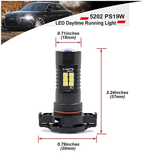Nslumo 5202 Led Daytime Running Light Bulbs Super Bright For 2008-2012 Au'di A3 8P 6000K Xenon White 5201 Ps19W Ps24W Drl Lamp Bulbs Replacement Plug And Play Canbus Error Free (Pack Of 2) #TOP5