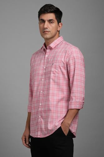 Image of Louis Philippe Men's Slim Fit Premium Cotton Easy Care, Soft Handfeel Full Sleeve Checks Casual Shirt
