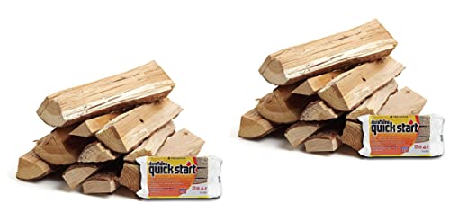 Firewood by Home and Country USA (50 LBS) - Hardwood, Firewood for Outdoor Fire Pits, Fireplaces, Wood Burning Stoves, and Campfires (w/ Fire Starter)