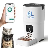 PAPIFEED Automatic Cat Feeder Upgrade, WiFi Pet Feeder with APP Control for Remote Feeding, Detachable for Easy Clean, Dual Power Supply,1-10 Meals Per Day for Multiple Pets (White)