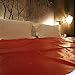Zishine Vinyl Queen Mattress Protector for Oil Massage Spa,83x67in Nuru Massage Mattress Waterproof Bed Sheets with Inflatable Pillow,Wipe Clean PVC Cover for Romantic Red