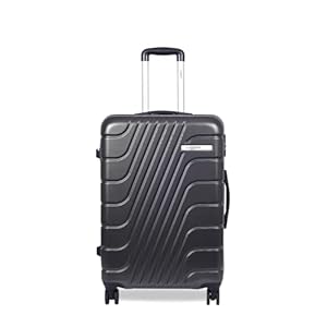 Luggero- Eternal Light-Weight & Durable Polycarbonate Dark Grey Unisex Hard Luggage| Medium – 65cm|8 Smooth Spinner TPV Wheels,Outer Combi Lock | Single Zip, Inner Zip, Service Zip| Trolley Bag