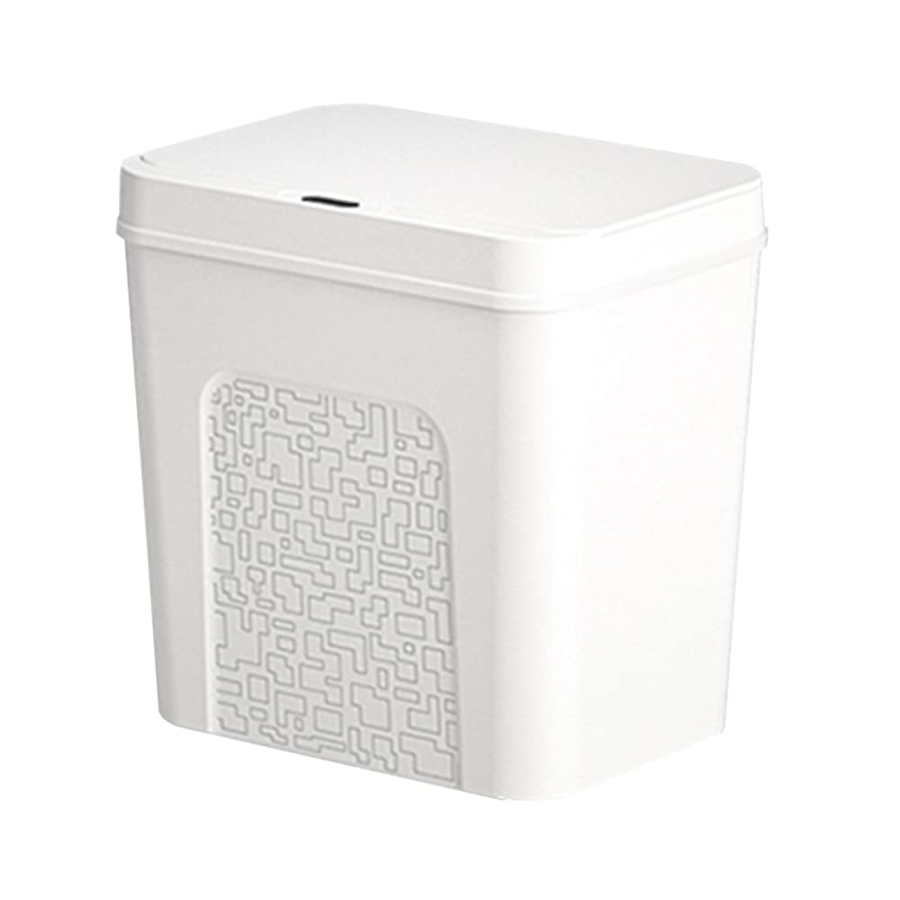 Non-contact Trash Can, Smart Sensor with Cover Fully Automatic Household 12L Capacity Sealed and Waterproof Design Bathroom Wastebasket