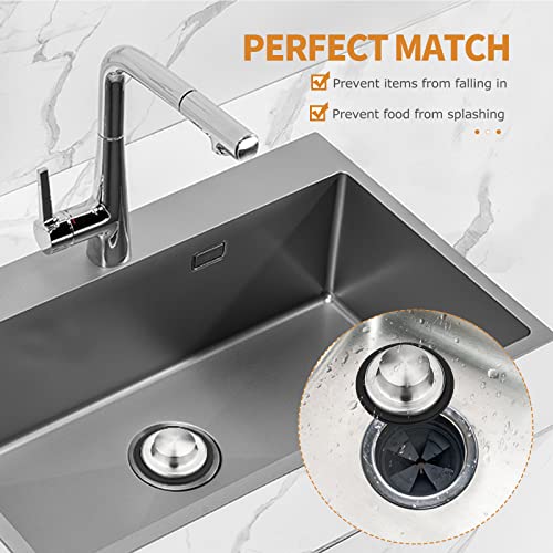 Garbage Disposal Stopper with Splash Guard, for Insinkerator Kitchen Sink Drain Plug Brushed Stainless Steel with 3 3/8\" EPDM Splash Guard Set Ullnosoo - Thumbnail 5