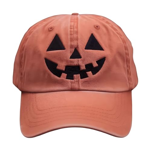 IQIC Halloween Pumpkin Baseball Cap Hat for Men Women Unisex Autumn Pumpkin Face Print Adjustable Jack-o lantern Hats (US Numeric 1 orange)