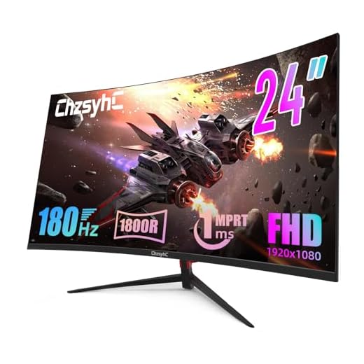 ChzsyhC 24 Inch Curved 180Hz Gaming Monitor, 1800R Curved Gaming Monitor